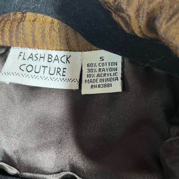 Flashback Couture Blazer Jacket Mixed Fabrics Velvet Satin Tweed 4 Button - Picture 7 of 15